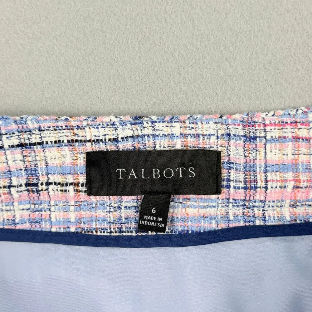 Talbots Pastel Tweed Mini Skirt Size 6 Lined Career